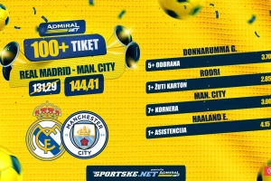 AdmiralBet 100+ tiket - Donaruma, Haland, "žuti" Rodri i korneri za 144,41